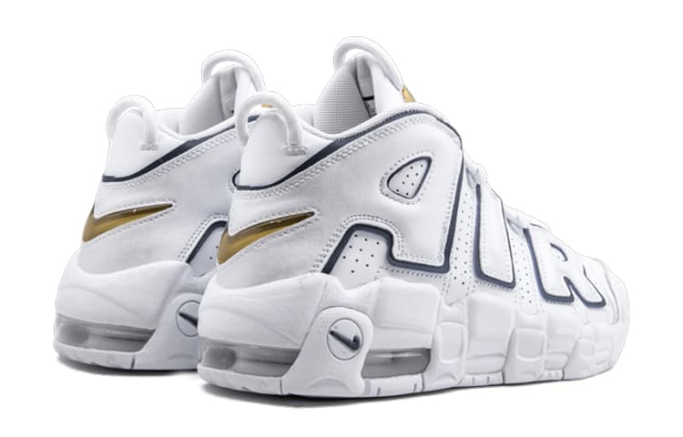 Кроссовки для баскетбола Nike Air More Uptempo Navy White GS - изображение 6