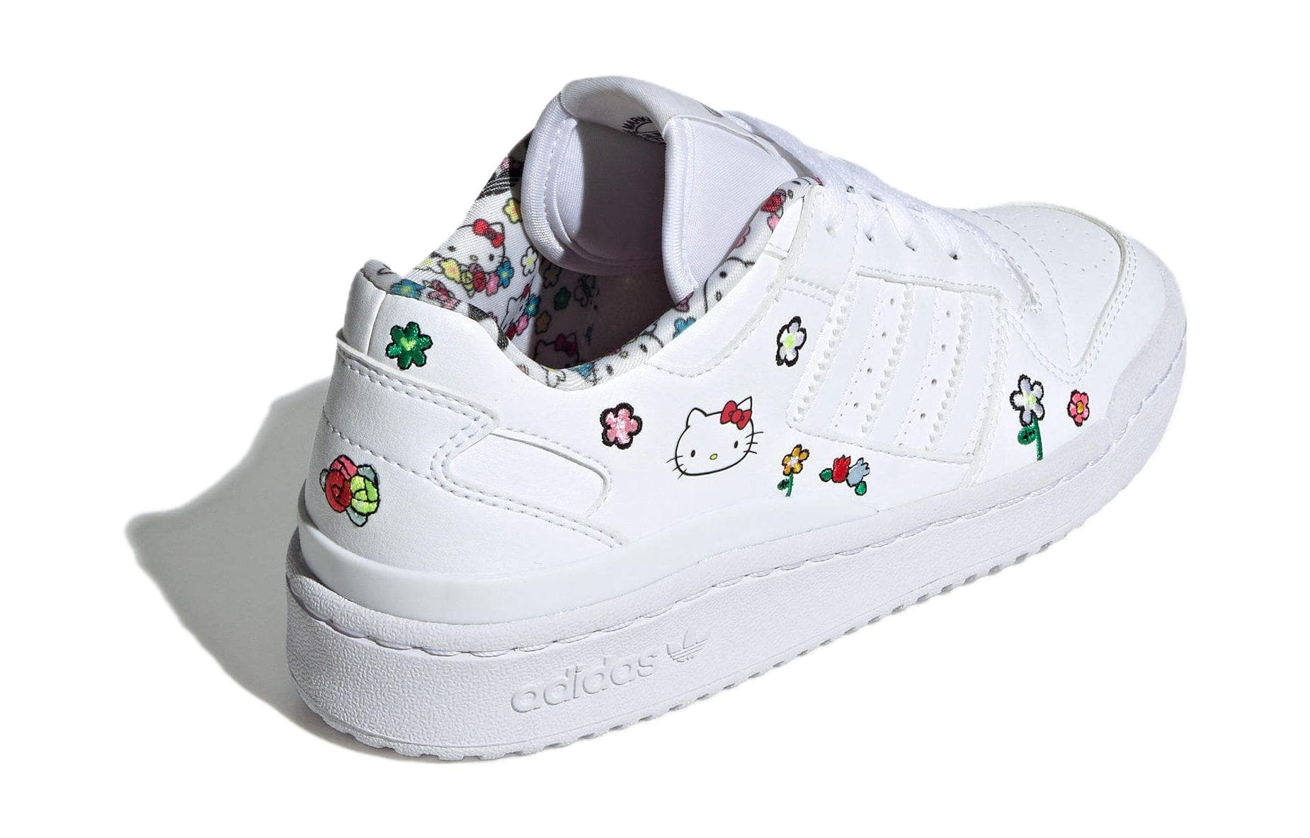 Кроссовки Hello Kitty X adidas originals FORUM Синтетическая кожа Удобная Амортизация Низкий верх Детская Скейтбординг Обувь Белый - изображение 5