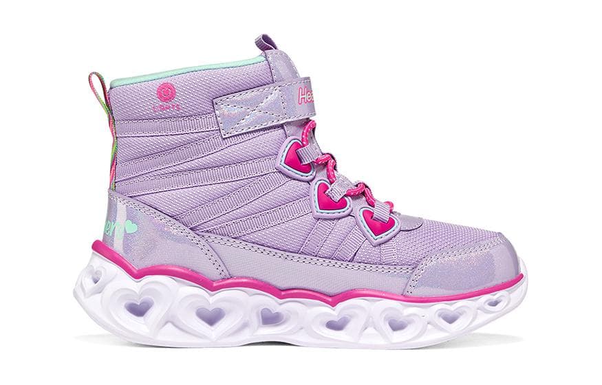 Кроссовки Skechers Heart Lights Аbrasion Resistant High Топ Детские Лайфстайл Обувь Фиолетовый Белый Подростки - изображение 2