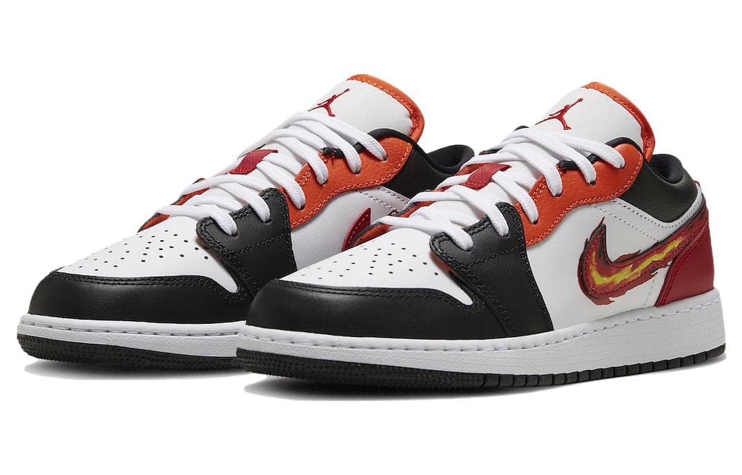 Кроссовки для баскетбола Jordan Air Jordan 1 Low "Flaming Swoosh" GS - изображение 3