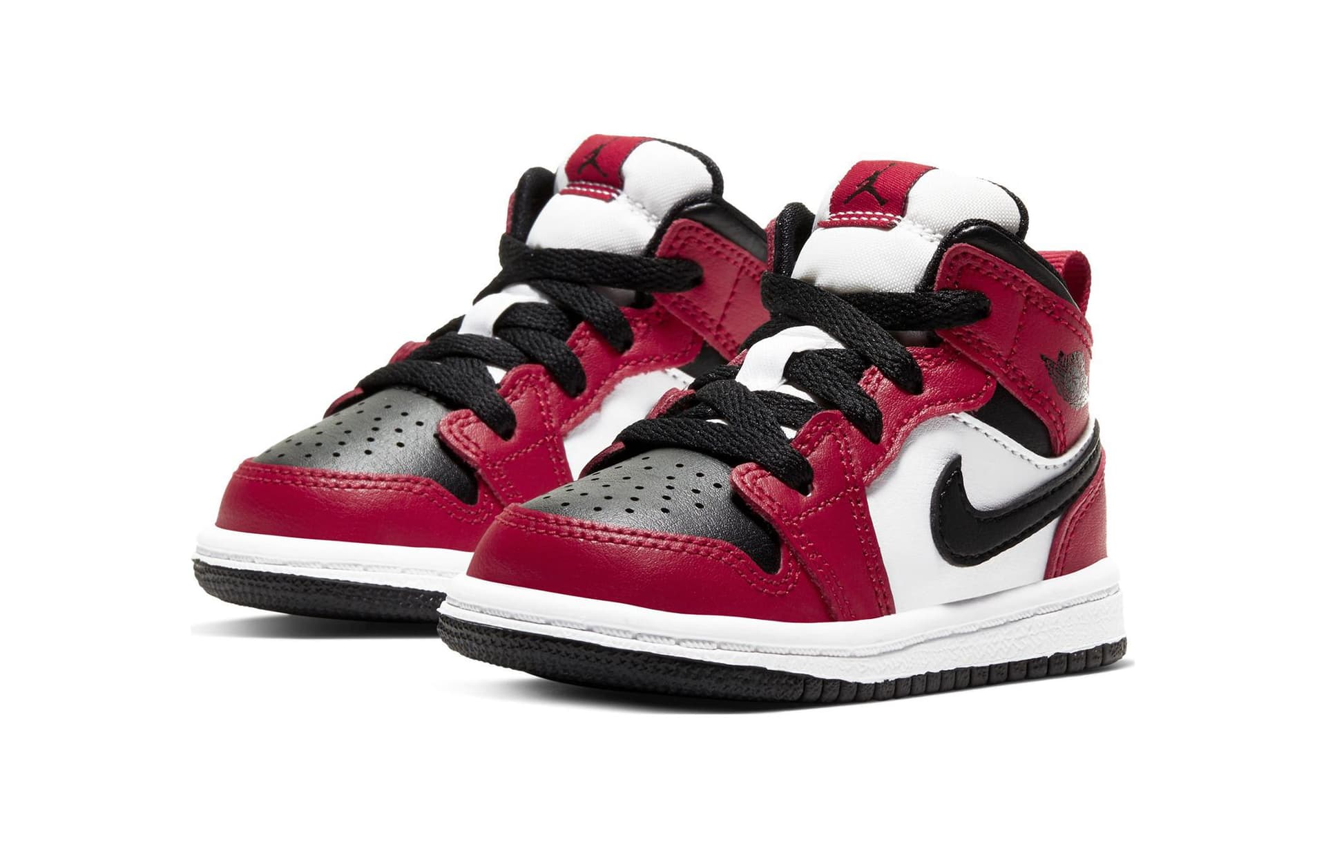 Кроссовки Jordan Air Jordan 1 Удобная Износостойкая MID Обувь для малышей Красно-белая для младенцев и малышей - изображение 3