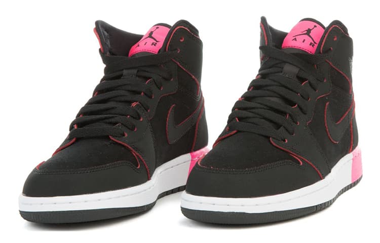Кроссовки для баскетбола Jordan Air Jordan 1 Retro High Black Hyper Pink White GS 2017 - изображение 2