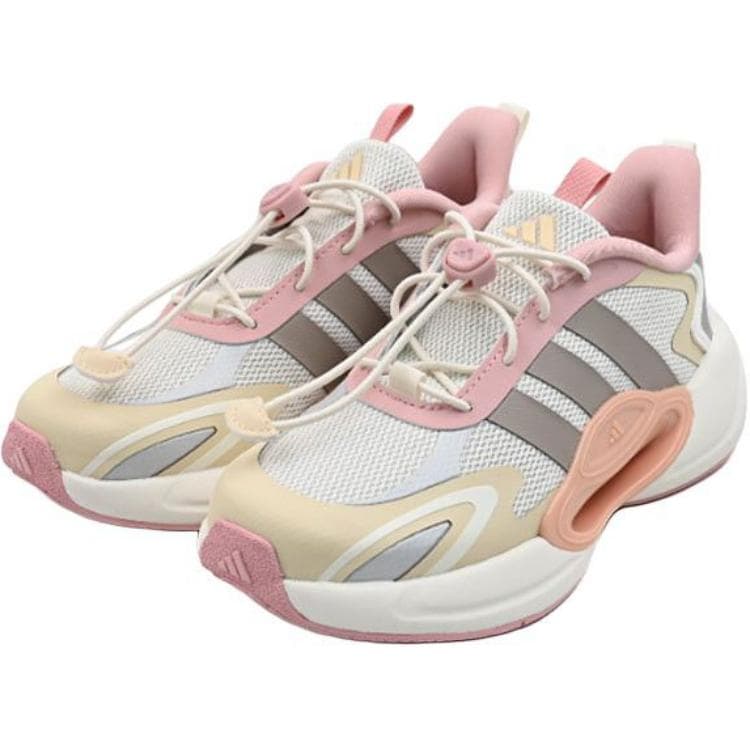 Кроссовки Adidas Galaxy Abrasion-Resistant Низкие Детские Беговые Кроссовки Серый Розовый Детский - изображение 3