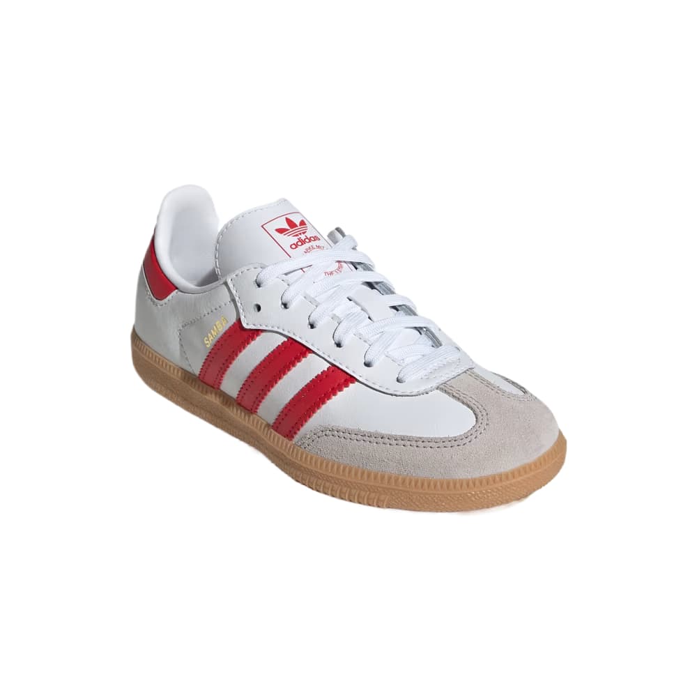 Adidas Originals Samba OG Кожа Лоу-топы Детские тренировочные кроссовки Облачный белый Детский - изображение 4