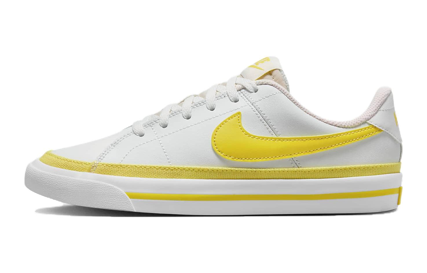 Кроссовки Nike Court Legacy противоскользящая амортизация устойчивая к износу низкий верх скейтборд обувь белый желтый - изображение 1