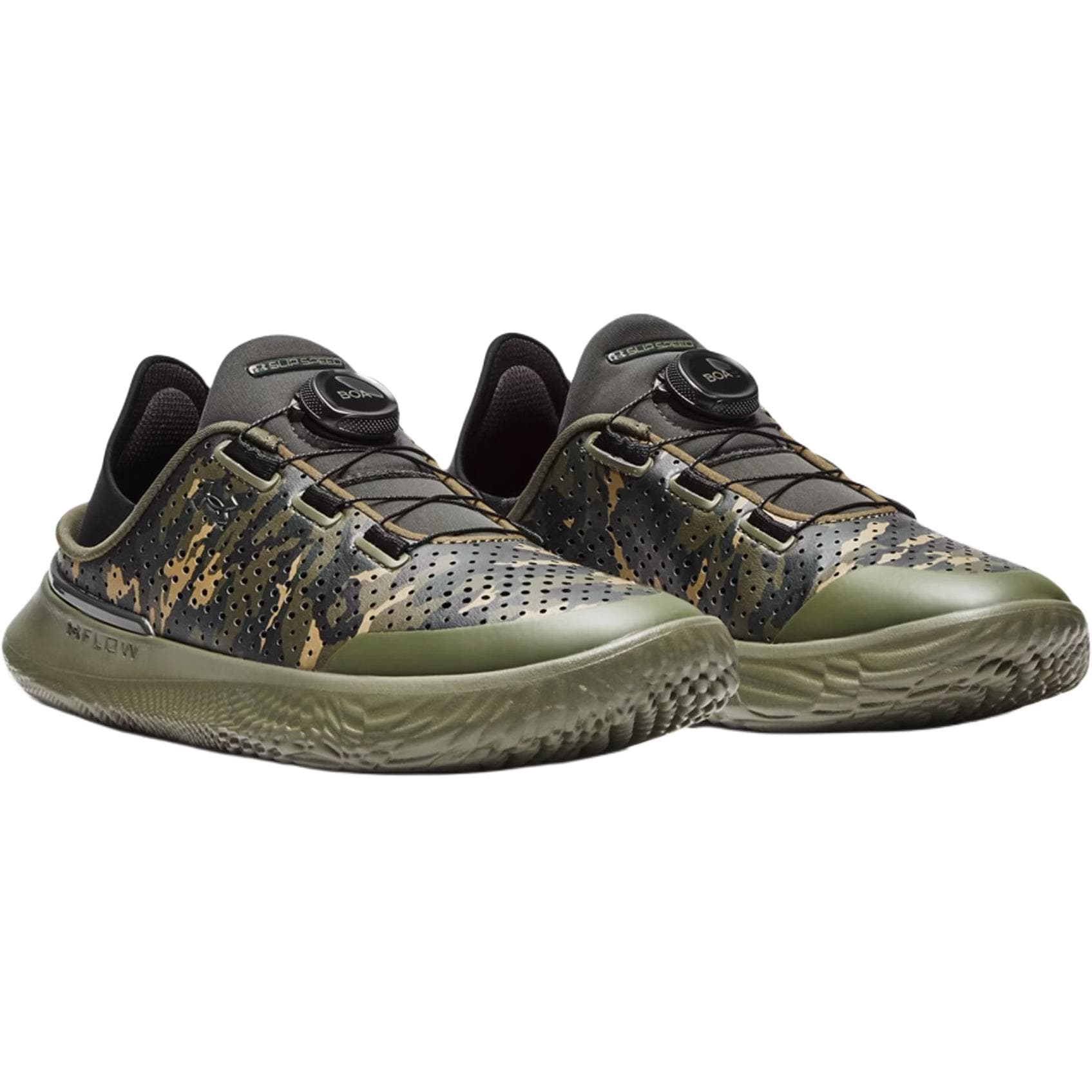 Under Armour SlipSpeed Low Топ Детские Тренировочные Кроссовки Камуфляж Зеленый Унисекс - изображение 3