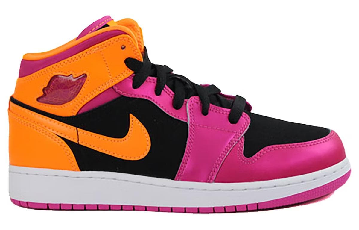 Кроссовки для баскетбола Jordan Air Jordan 1 Mid Bright Citrus GS - изображение 2