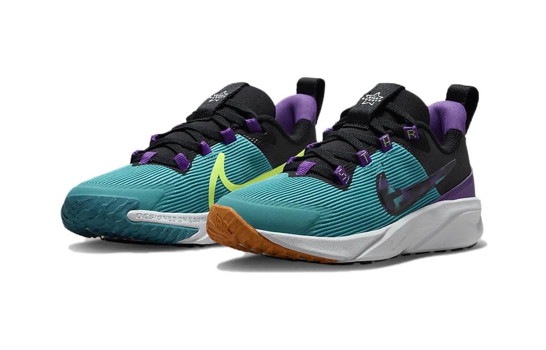 Кроссовки Nike Star Runner 4 SE Устойчивые к истиранию Низкие Кроссовки для Беговых Занятий Детские Синие-Фиолетовые - изображение 4