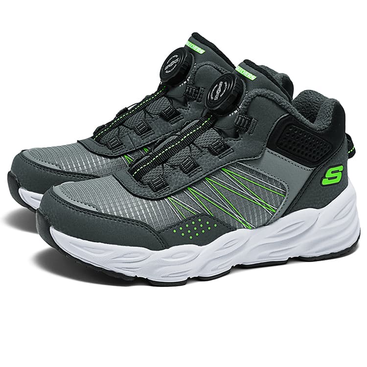 Кроссовки Skechers Синтетическая кожа Мода MID Детские повседневные кроссовки Угольно-серый цвет - изображение 3