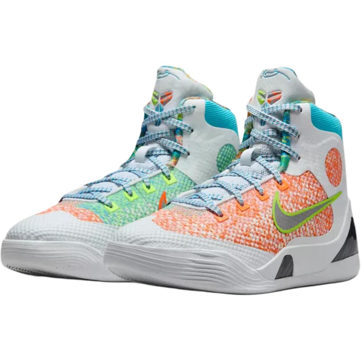 Кроссовки для баскетбола Nike Kobe 9 High Баскетбольные кроссовки Белый Серебряный Синий Черный Детские - изображение 3