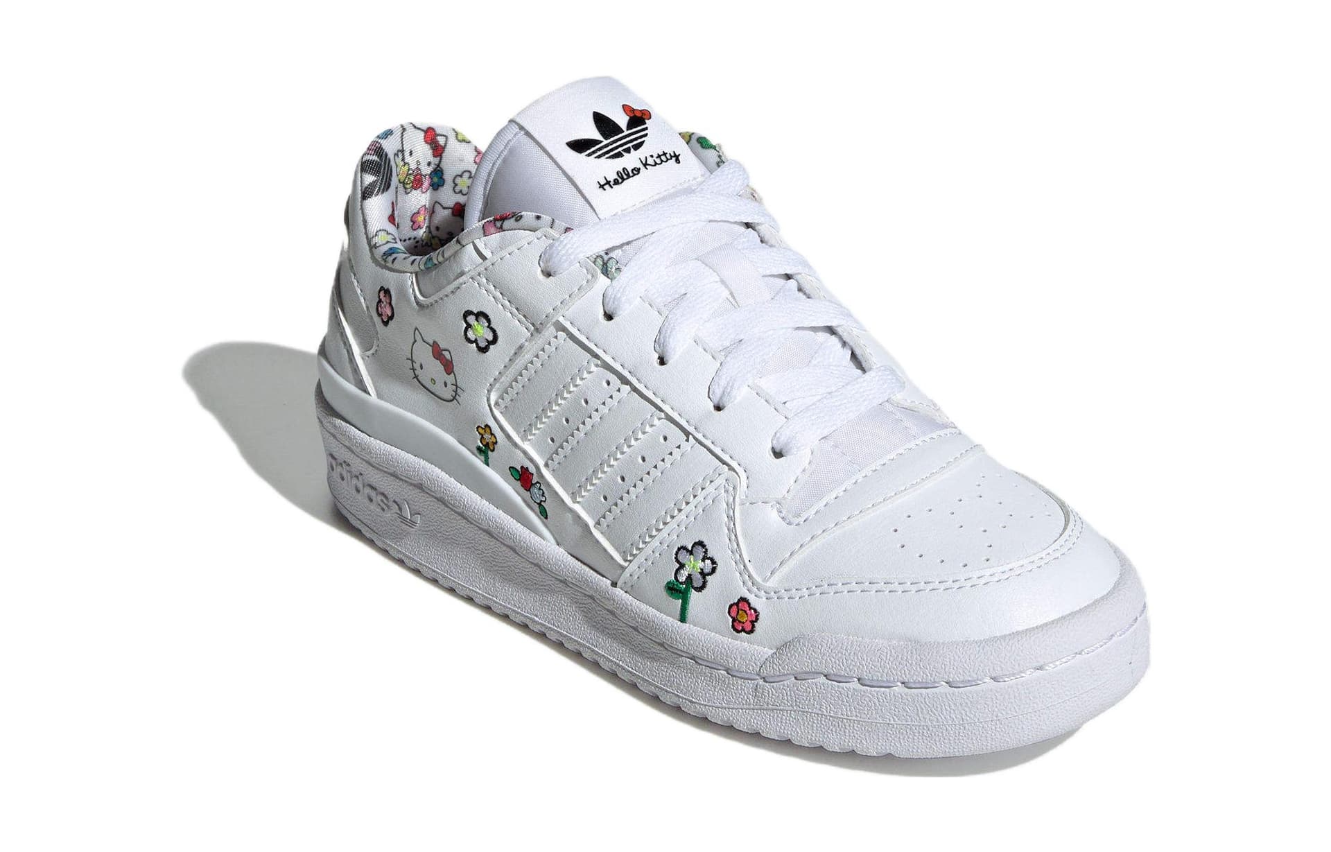 Кроссовки Hello Kitty X adidas originals FORUM Синтетическая кожа Удобная Амортизация Низкий верх Детская Скейтбординг Обувь Белый - изображение 3
