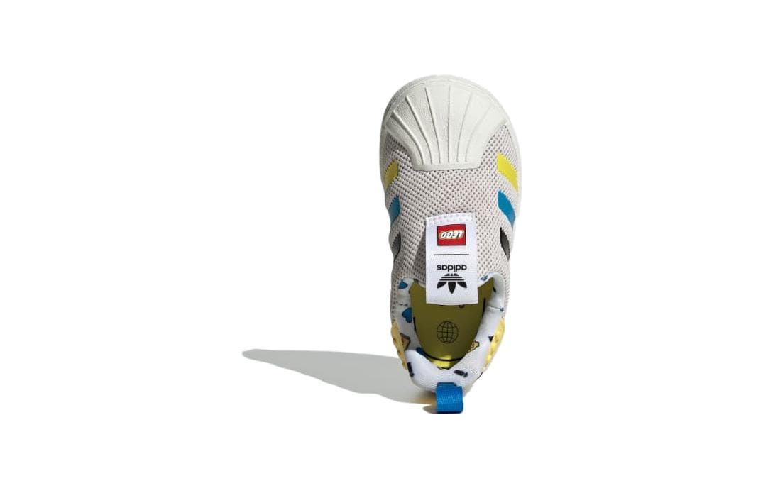 Кроссовки Adidas Originals x LEGO SUPERSTAR 360 Устойчивая к истиранию Дышащая Низкая Обувь для малышей Бежевого цвета - изображение 3