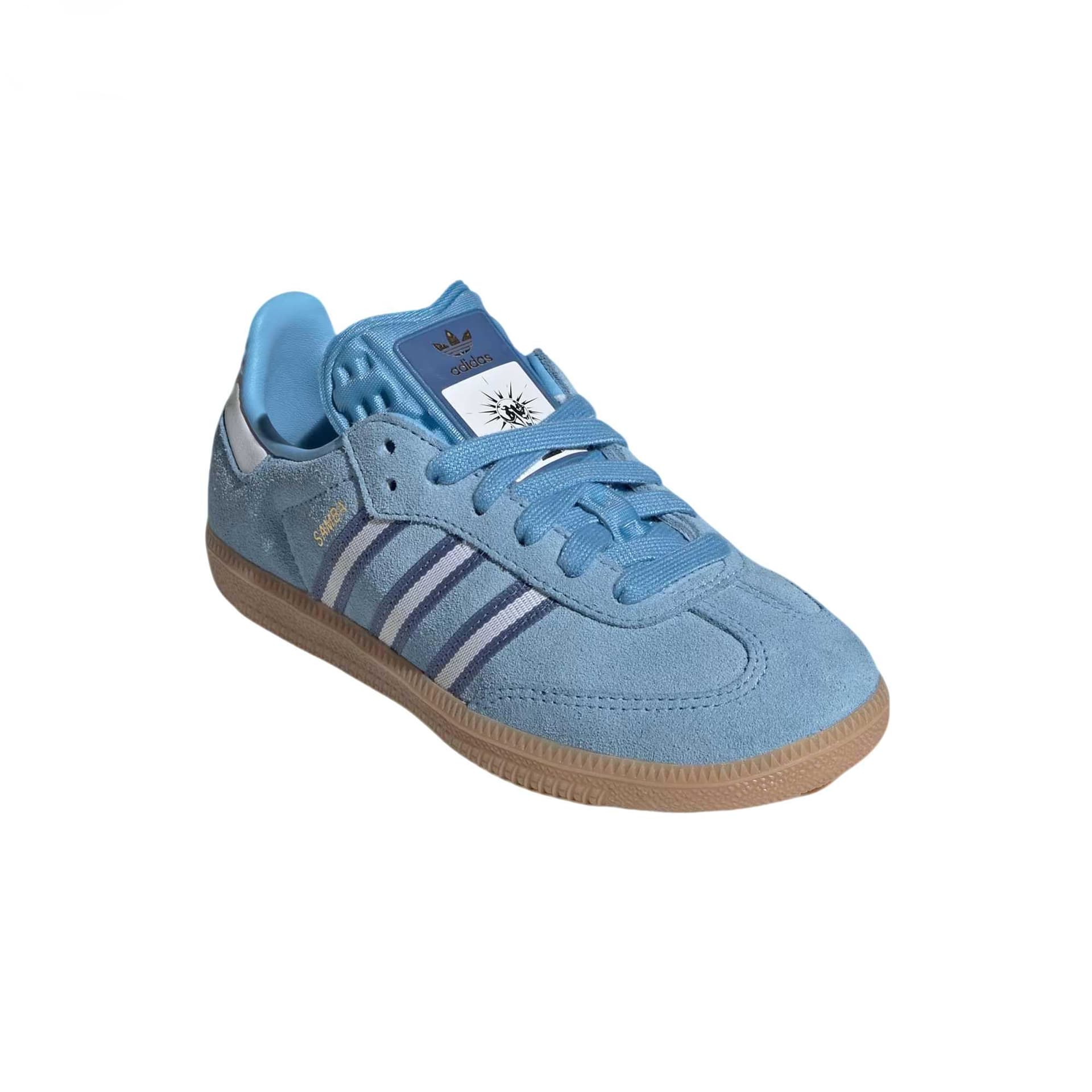 Кроссовки Adidas Originals Samba OG Кожа Скейтборд Обувь Черный Детский - изображение 4