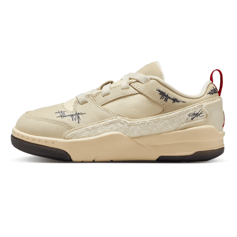 Кроссовки для баскетбола Téla D'Amore x Jordan Flight Flight Корт Низкие Детские Баскетбольные Кроссовки Бежевые Малыш - изображение 1