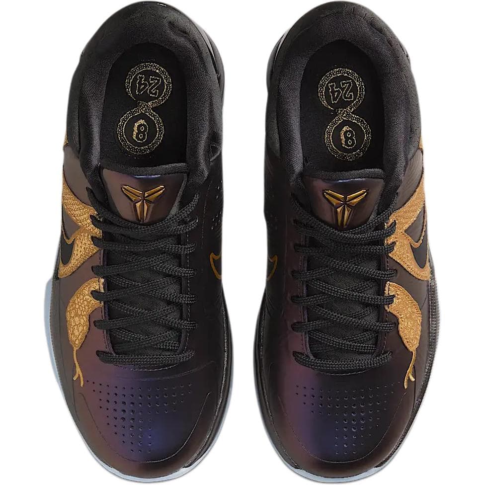 Кроссовки для баскетбола NIKE Zoom Kobe 5 High Топ Баскетбольные кроссовки Фиолетово-черный Золото Детский - изображение 4