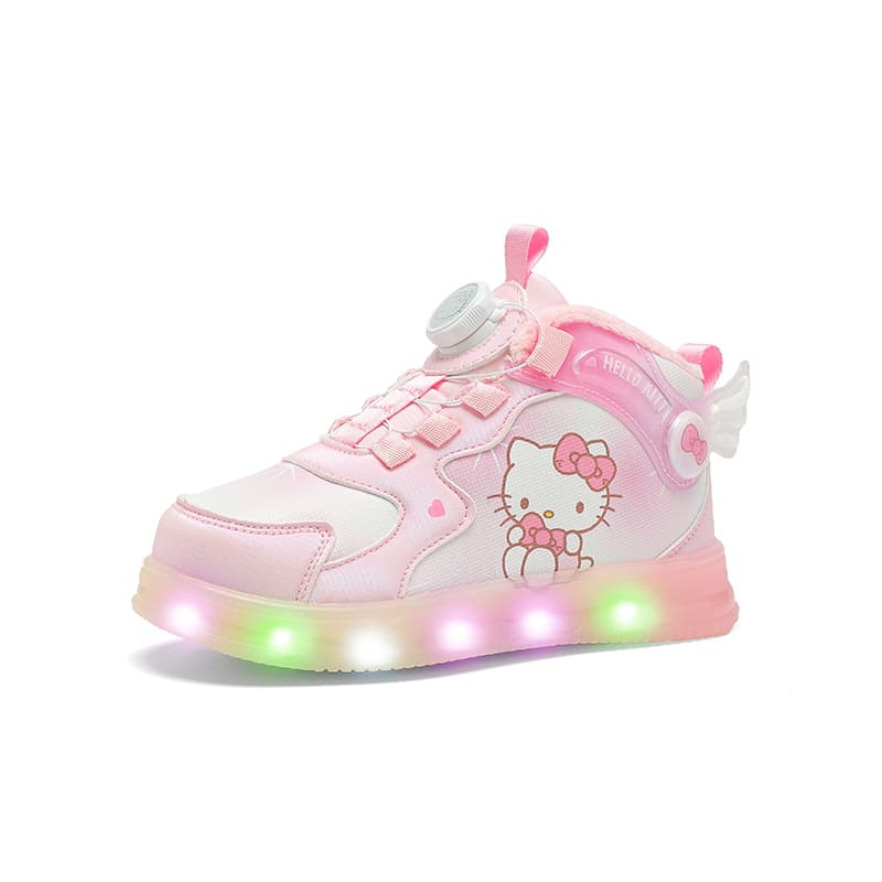 Кроссовки Sanrio Хелло Китти Милый и симпатичный мультяшный с подсветкой утолщенный удобный детский повседневный модный износостойкий легкий хай-топы - изображение 2