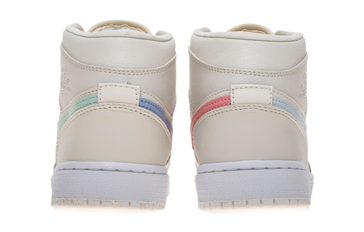 Кроссовки для баскетбола Jordan Air Jordan 1 Mid Multi-Color Swoosh Phantom GS - изображение 5