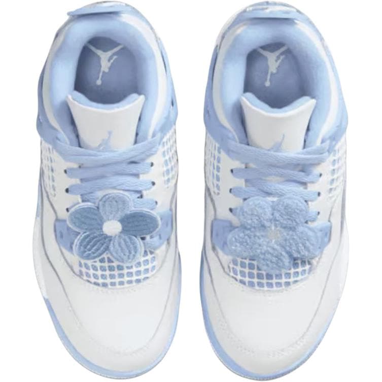 Кроссовки для баскетбола Jordan Air Jordan 4 Low Top Детские баскетбольные кроссовки Белый Синий Малыш - изображение 4