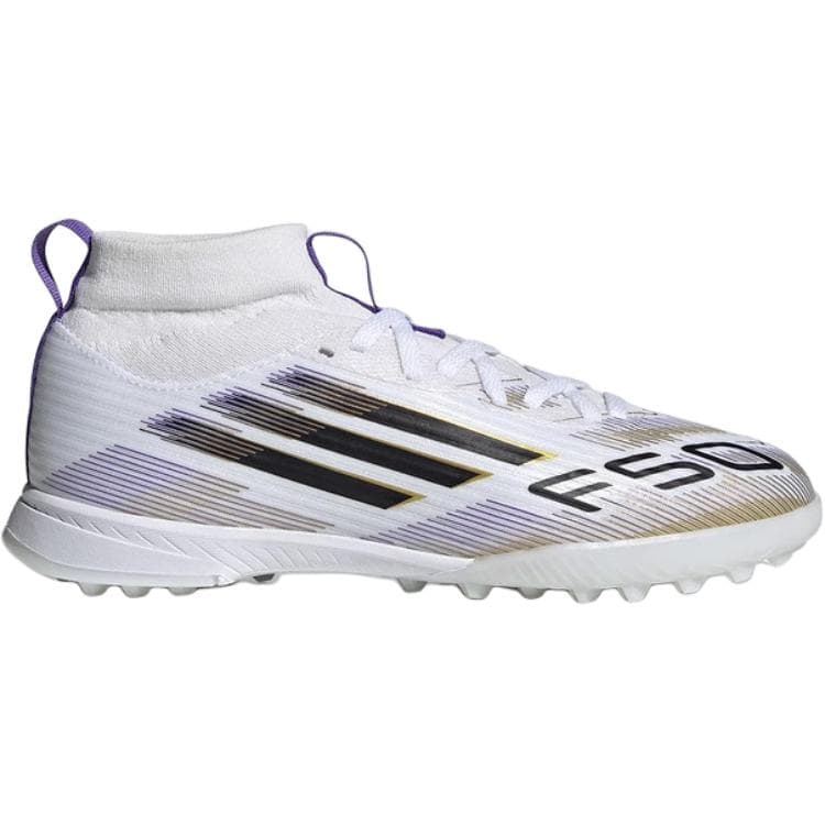 Бутсы Adidas Противоскользящие Устойчивые к истиранию MID Топ Детские Футбольные Бутсы Белый Золото Детские - изображение 2
