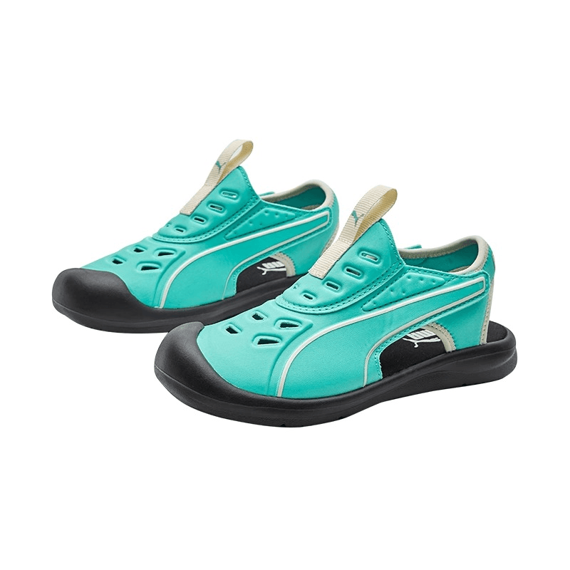Сандалии PUMA Aquacat Ткань Низкие Детские Сандалии Аква-Синий Сливочный Аромат Трава Детский - изображение 3