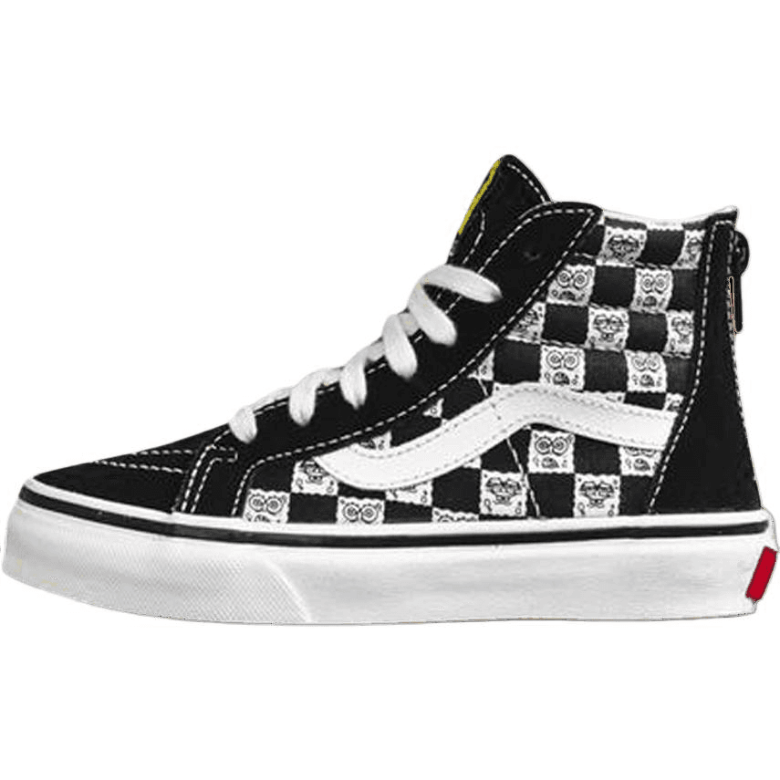 Кроссовки Nickelodeon x SPONGEBOB SQUAREPANTS x Vans SK8 HI Высокие Топы Детская Скейтбординг Обувь Черно-Белая Детская - изображение 1