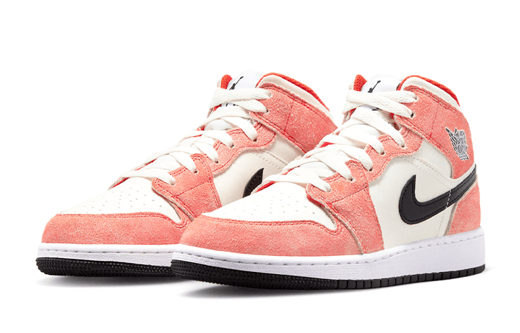 Кроссовки для баскетбола Jordan Air Jordan 1 Mid "Orange Suede GS - изображение 3