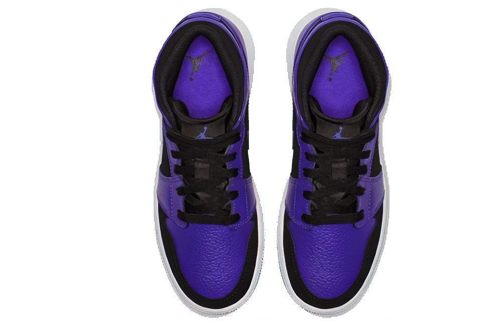 Кроссовки для баскетбола Jordan Air Jordan 1 Mid "Black Dark Concord" GS - изображение 6