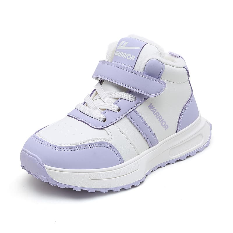 Кроссовки Warrior Детская повседневная обувь High Top Бежево-фиолетовый С флисовой подкладкой KIDS - изображение 2