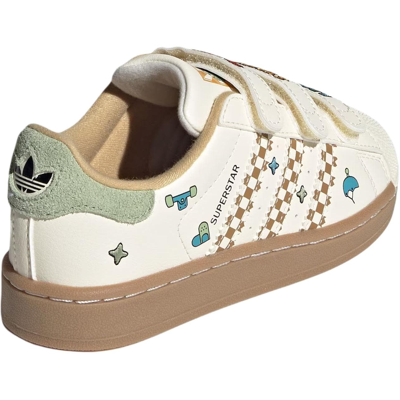 Кроссовки Adidas Originals Superstar 2 Low Топ Детский Скейтбординг Обувь Белый-коричневый Детский - изображение 3