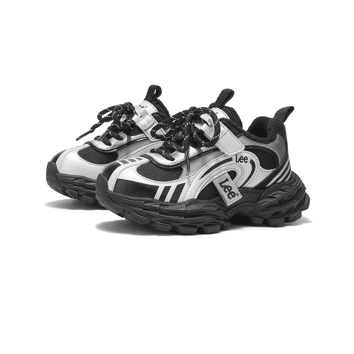 lee С флисовой подкладкой Подкладка Удобный Амортизация Легкий Модный Уличный Low Top Athletic Обувь Черный Детский - изображение 2