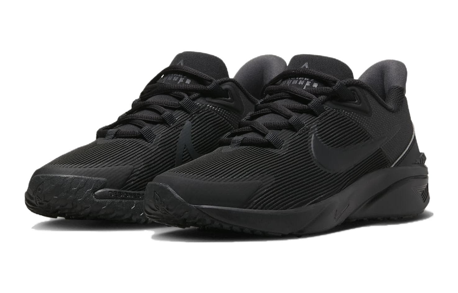 Кроссовки Nike Star Runner 4 Амортизация Устойчивость к истиранию Низкие Беговые кроссовки Черные Унисекс - изображение 4