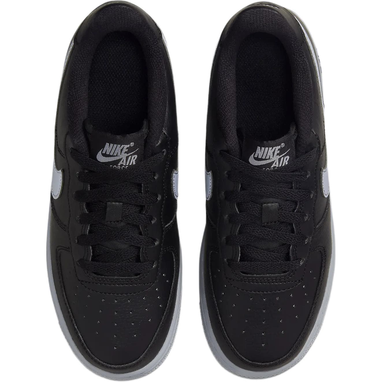Кроссовки Nike Air Force 1 Амортизация Устойчивая к истиранию Низкий Топ Детская Обувь для Скейтбординга Черная Малыш - изображение 3