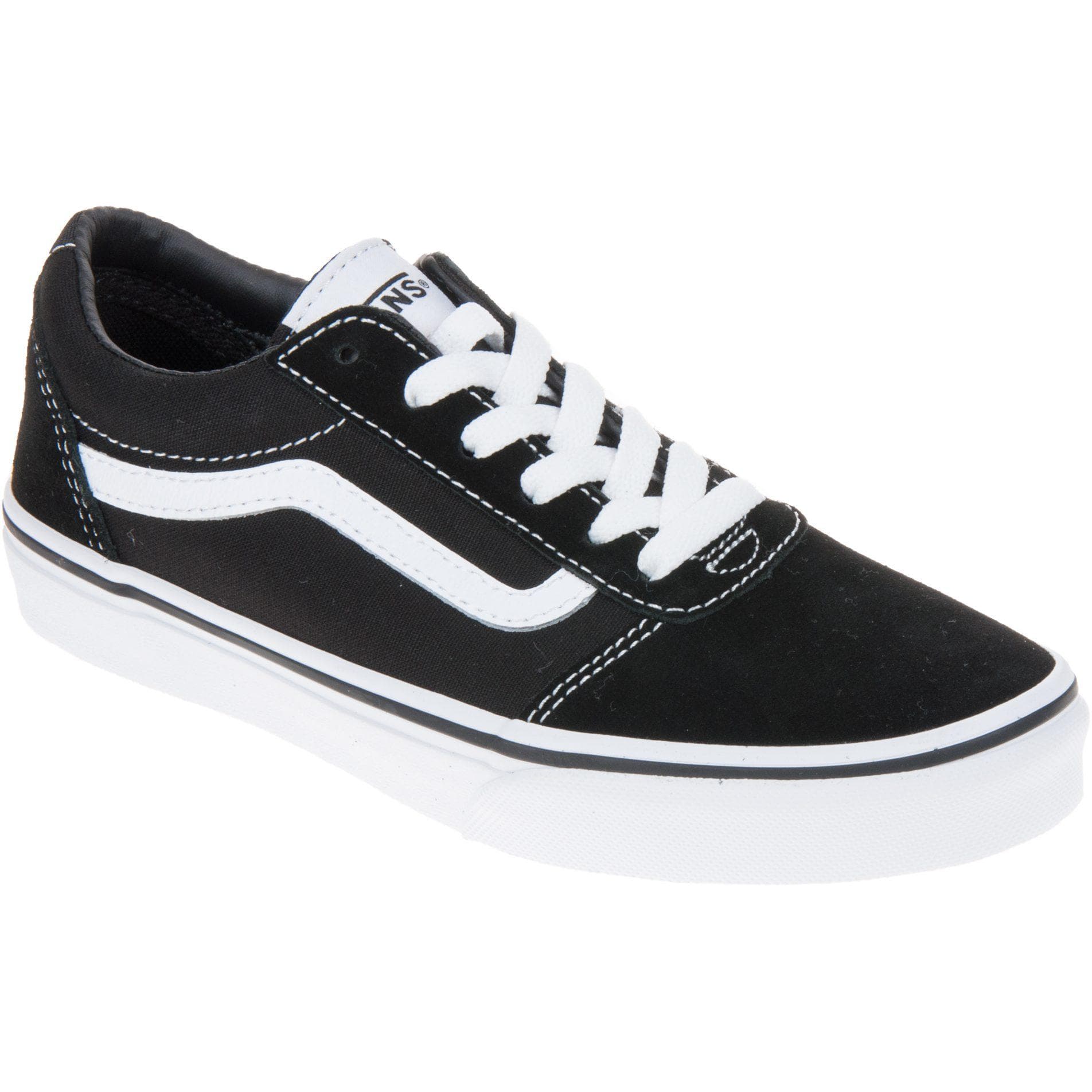 Кроссовки VANS Ward Холст Устойчивый к истиранию Низкий верх Детская Скейтбординг Обувь Черный Белый Детская - изображение 3