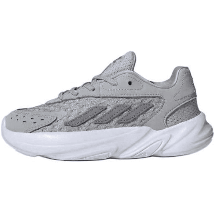 Кроссовки Adidas Originals Ozelia Устойчивые к истиранию низкие детские повседневные кроссовки Серый Белый Детский - изображение 2