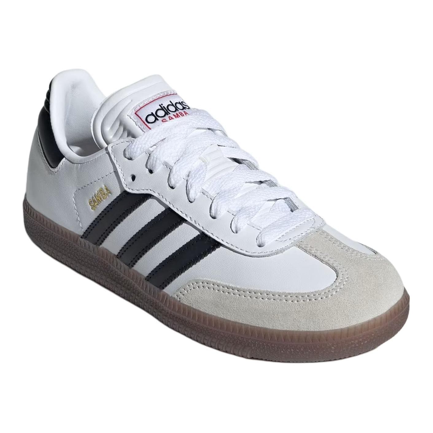 Кроссовки Adidas Samba Устойчивый к истиранию Дышащий Низкий Верх Детские Скейтбординг Белый Черный Детский - изображение 3