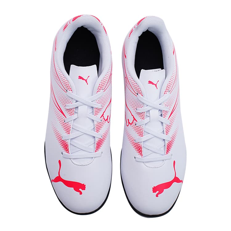 Бутсы PUMA Attacanto Low Детская футбольная обувь белый и красный для детей - изображение 3
