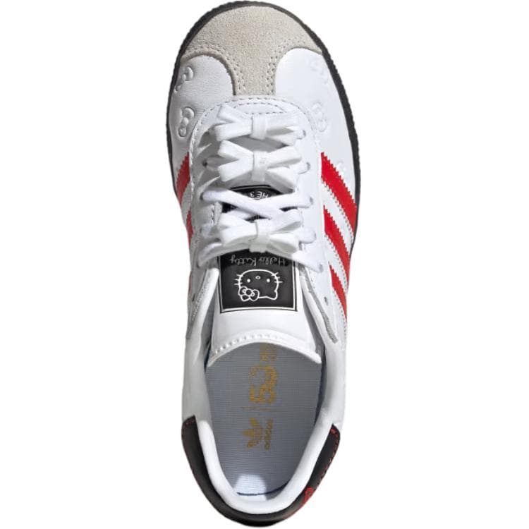 Кроссовки Hello Kitty X adidas originals Gazelle Амортизация Низкий Топ Детские Скейтбординг Белый Красный Детский - изображение 4