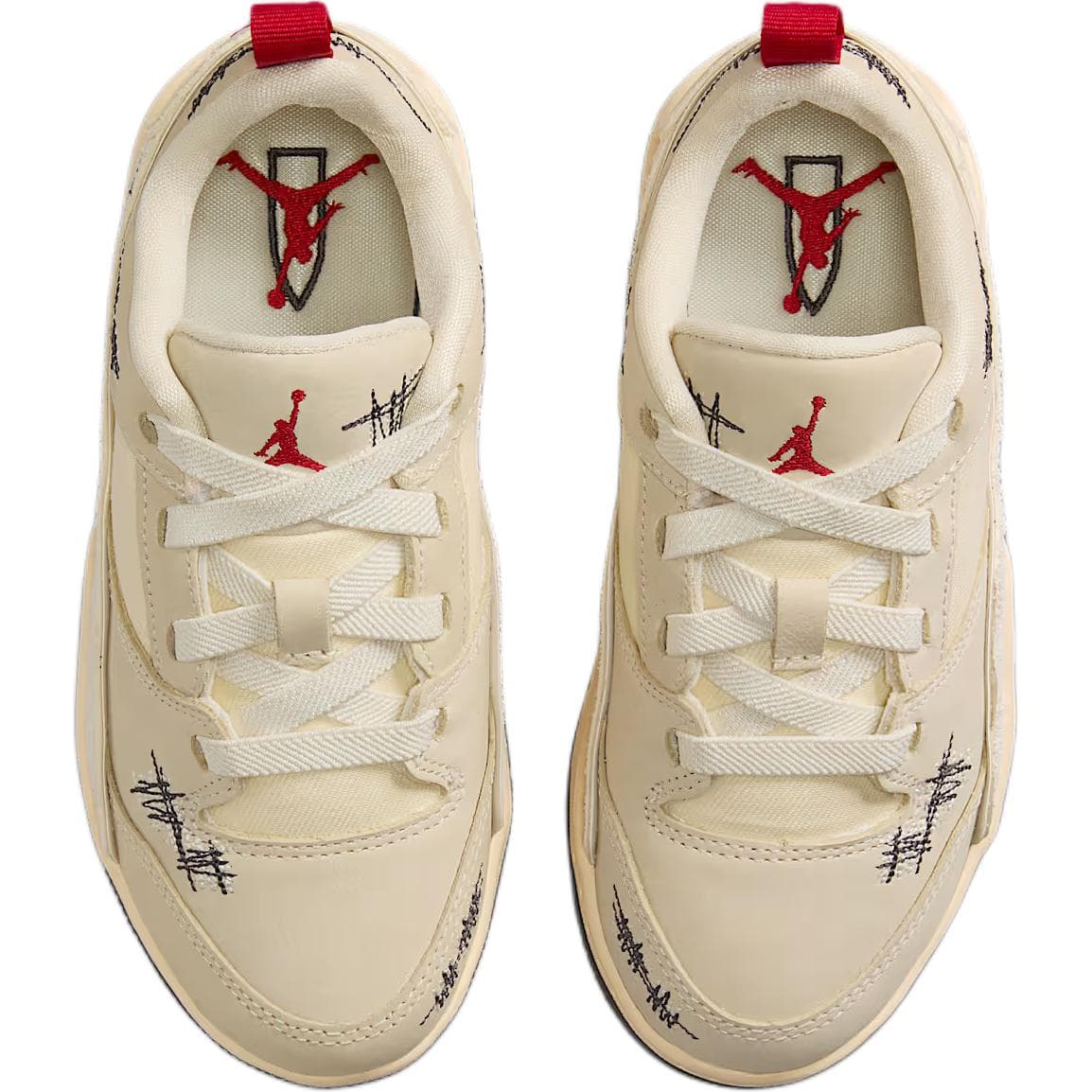 Кроссовки для баскетбола Téla D'Amore x Jordan Flight Flight Корт Низкие Детские Баскетбольные Кроссовки Бежевые Малыш - изображение 3