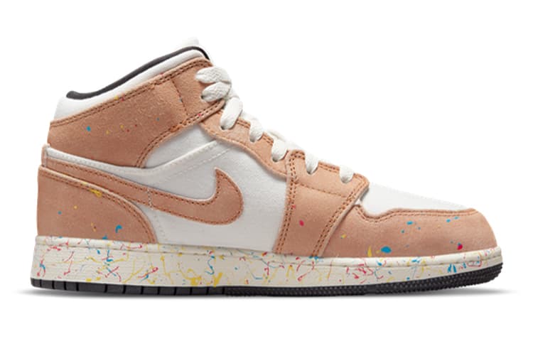 Кроссовки для баскетбола Jordan Air Jordan 1 Mid SE "Splatter" GS - изображение 4