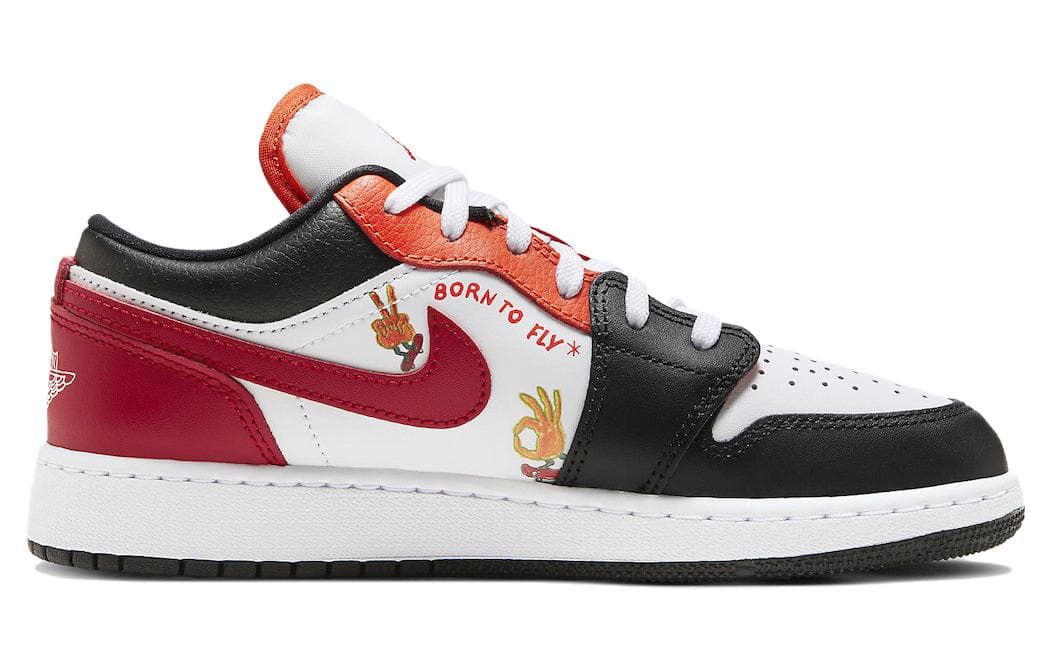 Кроссовки для баскетбола Jordan Air Jordan 1 Low "Flaming Swoosh" GS - изображение 2