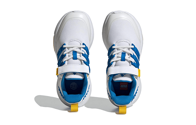 Кроссовки LEGO x Adidas Neo Racer TR21 Эластичная ткань устойчивая к истиранию низкий топ детская беговая обувь белый и синий - изображение 5