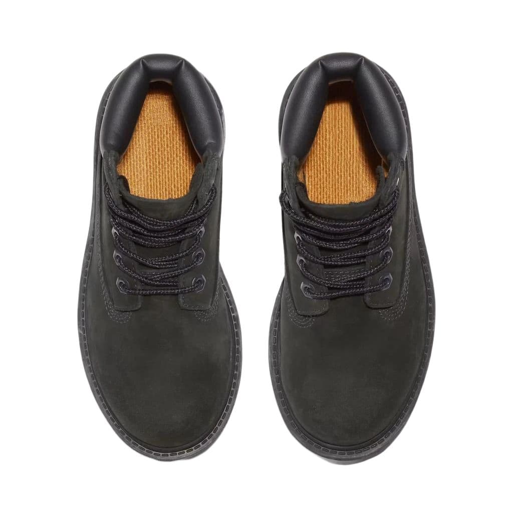 Timberland 6 Inch Кожа Водонепроницаемый Высокий Верх Детские Ботинки Черные Детские - изображение 3