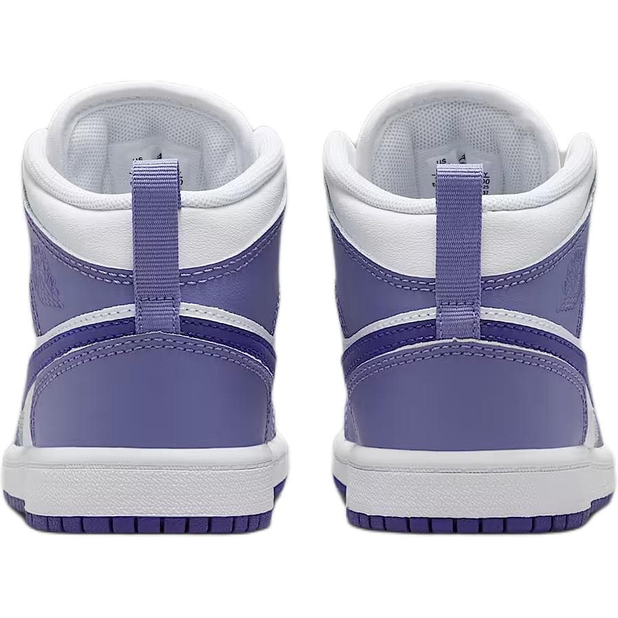 Кроссовки для баскетбола Jordan Air Jordan 1 Износостойкий MID Топ Детские Баскетбольные Кроссовки Фиолетовый Белый Малыш - изображение 5
