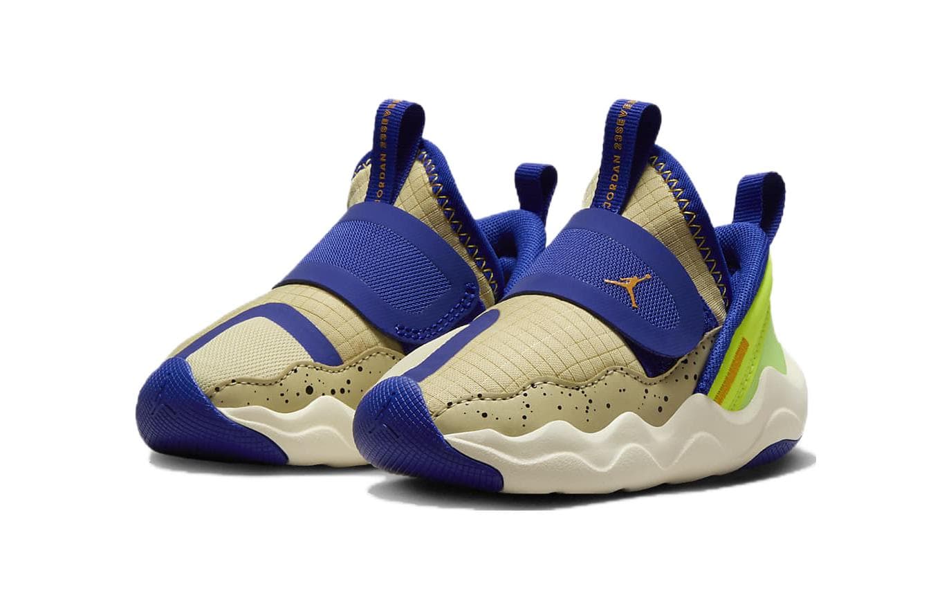 Кроссовки Jordan 23 7 SE TD Амортизация Поддержка Низкий Верх Обувь для Малышей Коричневый Синий Зеленый Для Младенцев и Малышей - изображение 3