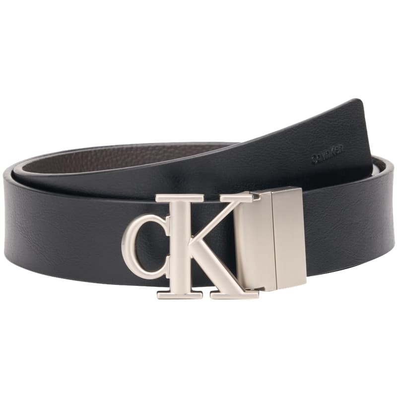 Ремень CALVIN KLEIN Ремни из коровьей кожи Мужской Космос Черный Земля Коричневый Ширина 3,5 см - изображение 1