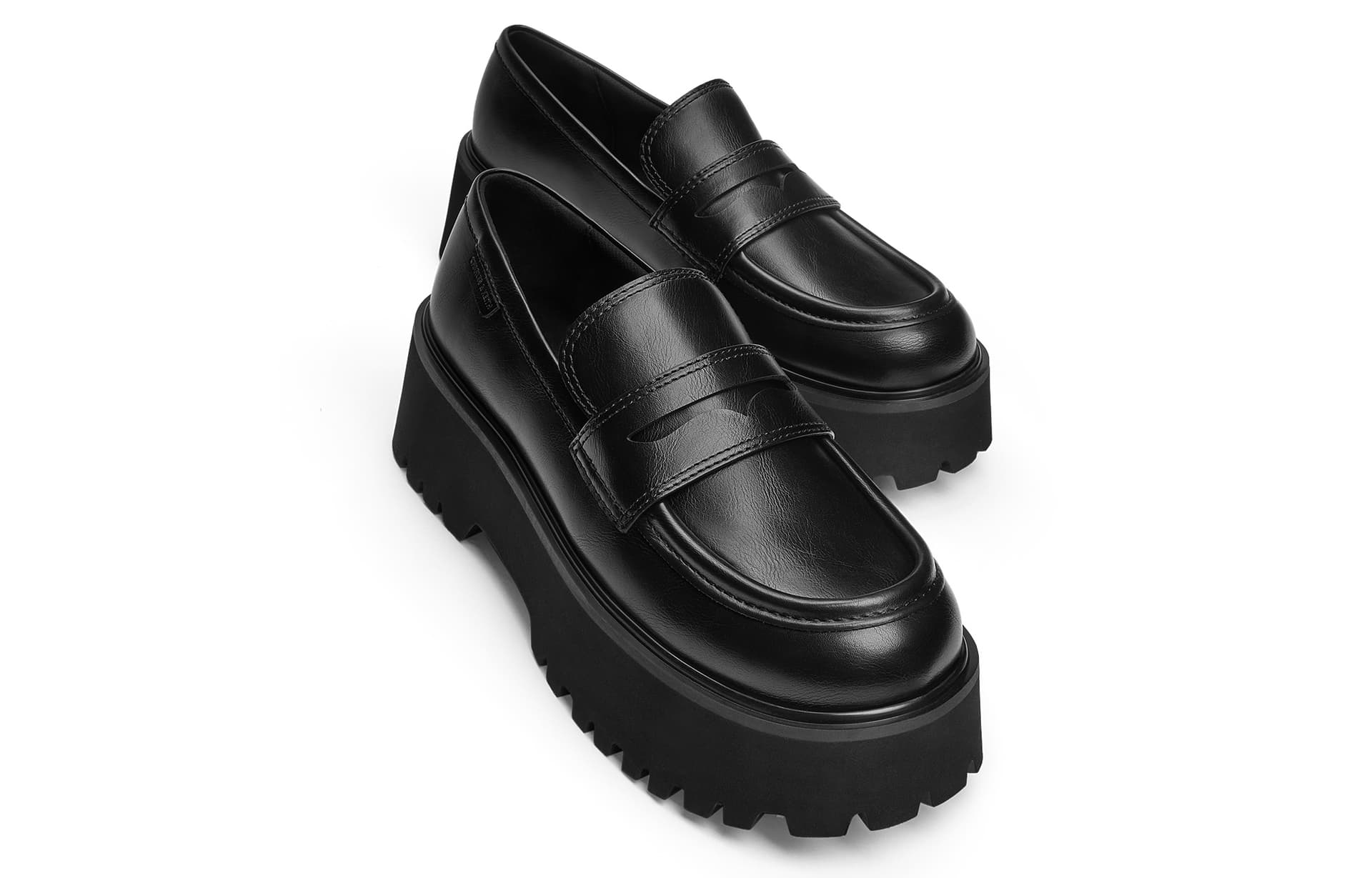 Туфли CHARLES&KEITH Весна Винтаж Обувь на платформе Лоферы Грубый каблук Высокие каблуки 5,6 см Женский - изображение 3