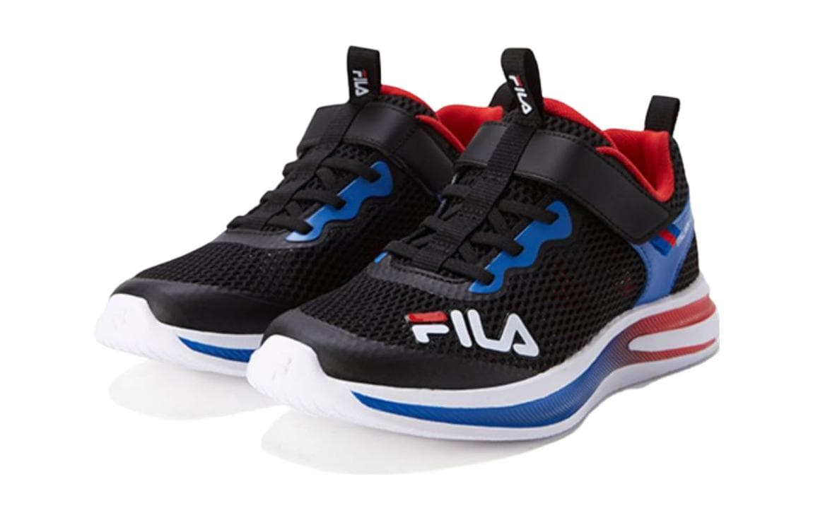 Кроссовки FILA KIDS Амортизация устойчивость к истиранию дышащий низкий топ детская беговая обувь черный синий - изображение 3