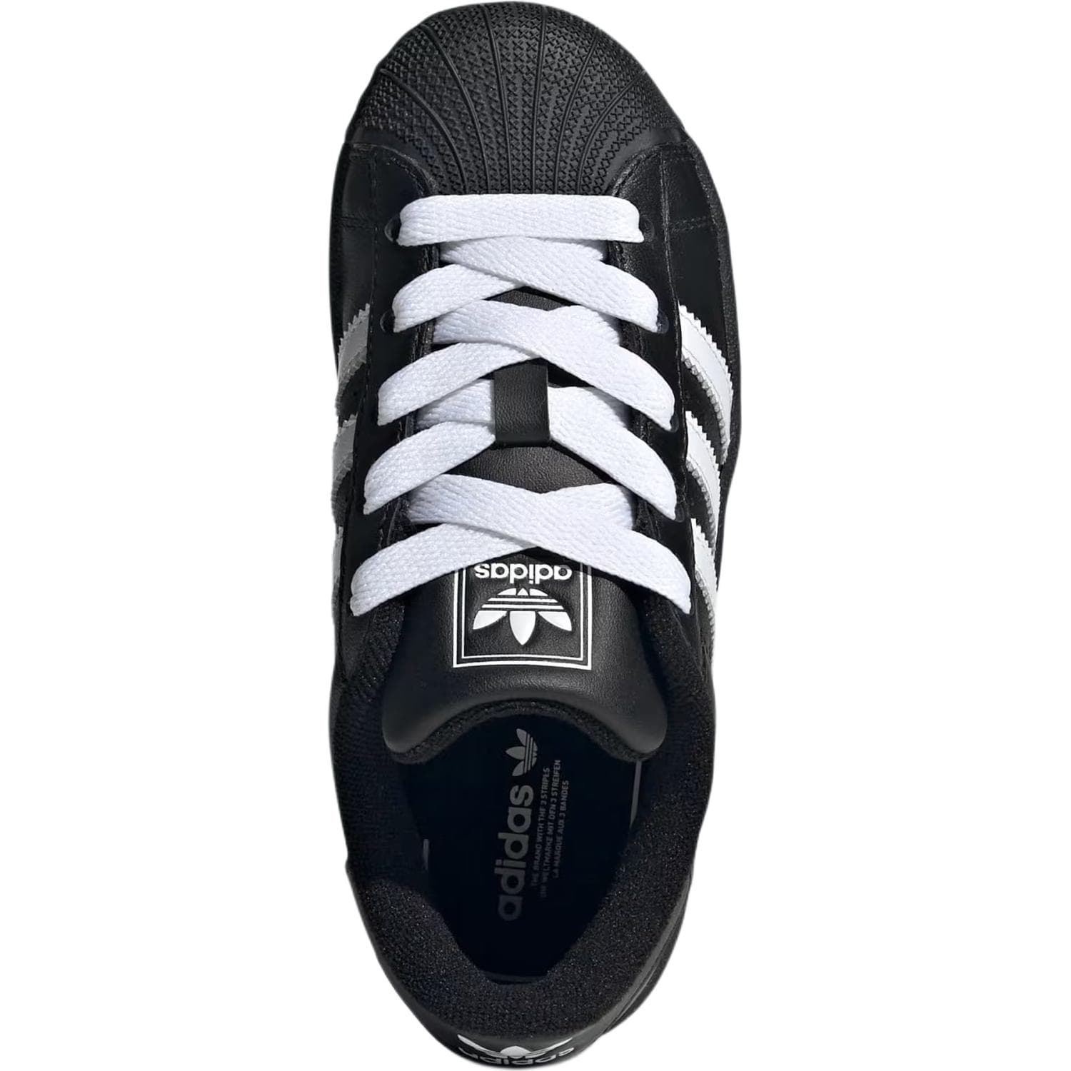 Кроссовки Adidas Originals Superstar 2 Устойчивый к истиранию Низкий Топ Детские Скейтбординги Черный Детский - изображение 4