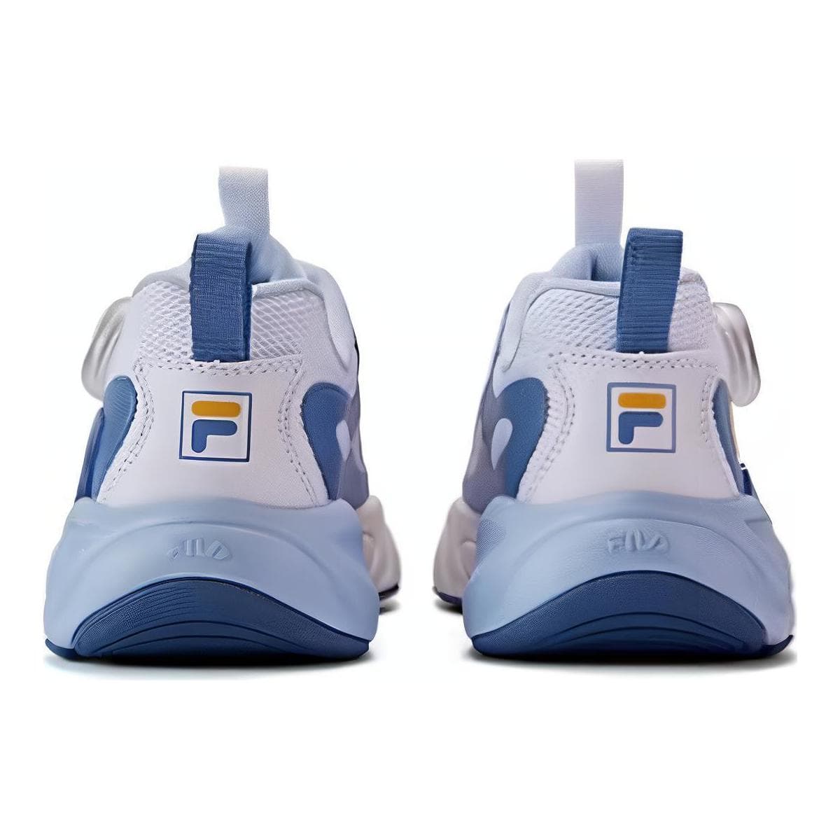Кроссовки FILA KIDS Юбка Резистентные амортизаторы Низкий топ Детская беговая обувь Белый Синий Подростки - изображение 4
