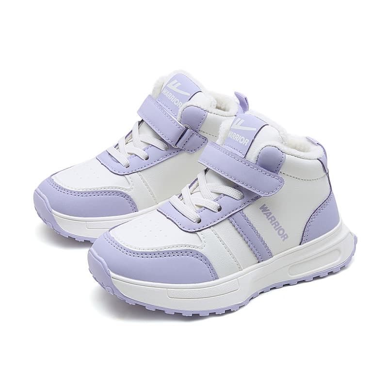 Кроссовки Warrior Детская повседневная обувь High Top Бежево-фиолетовый С флисовой подкладкой KIDS - изображение 3